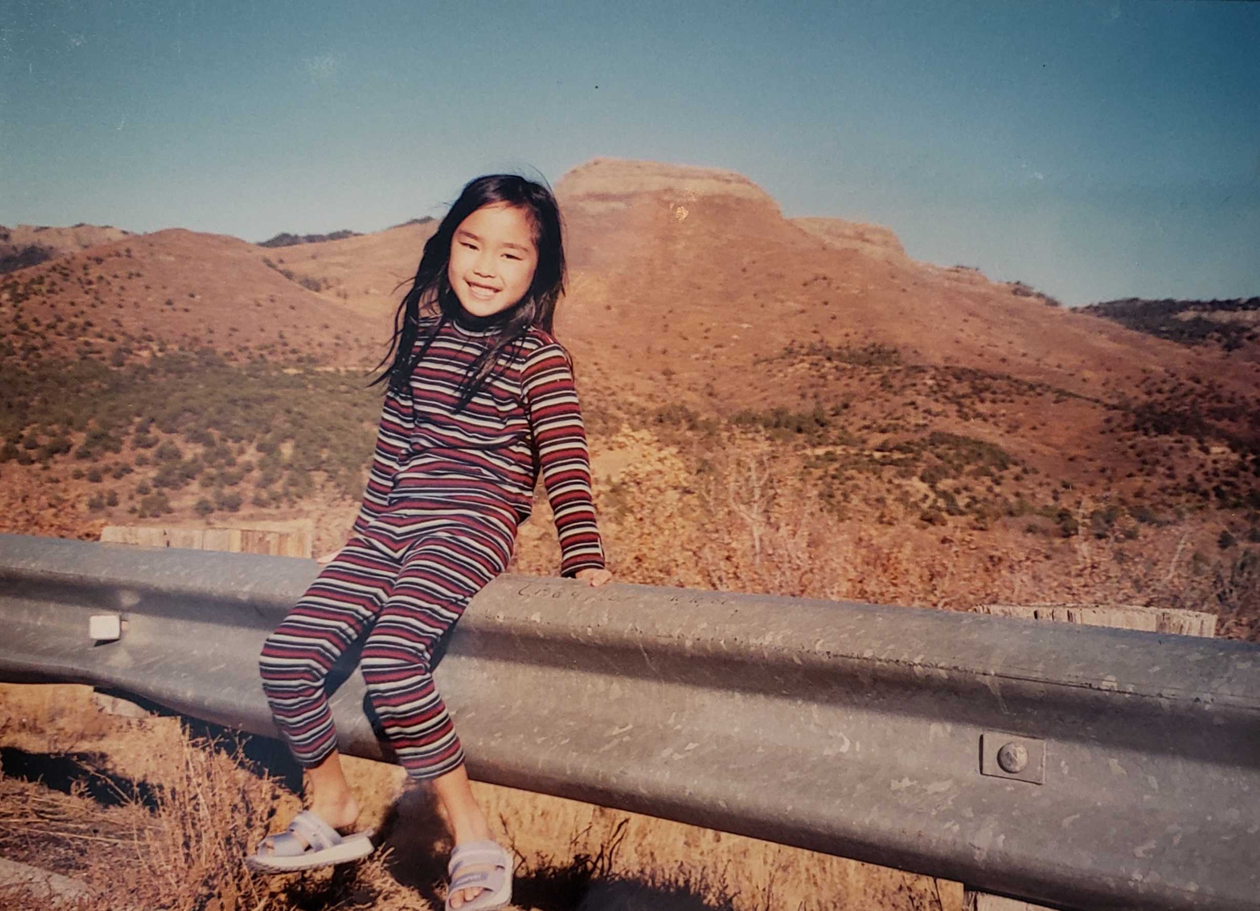 Lin, at a young age, on a road trip with her parents. Courtesy of Christine Lin