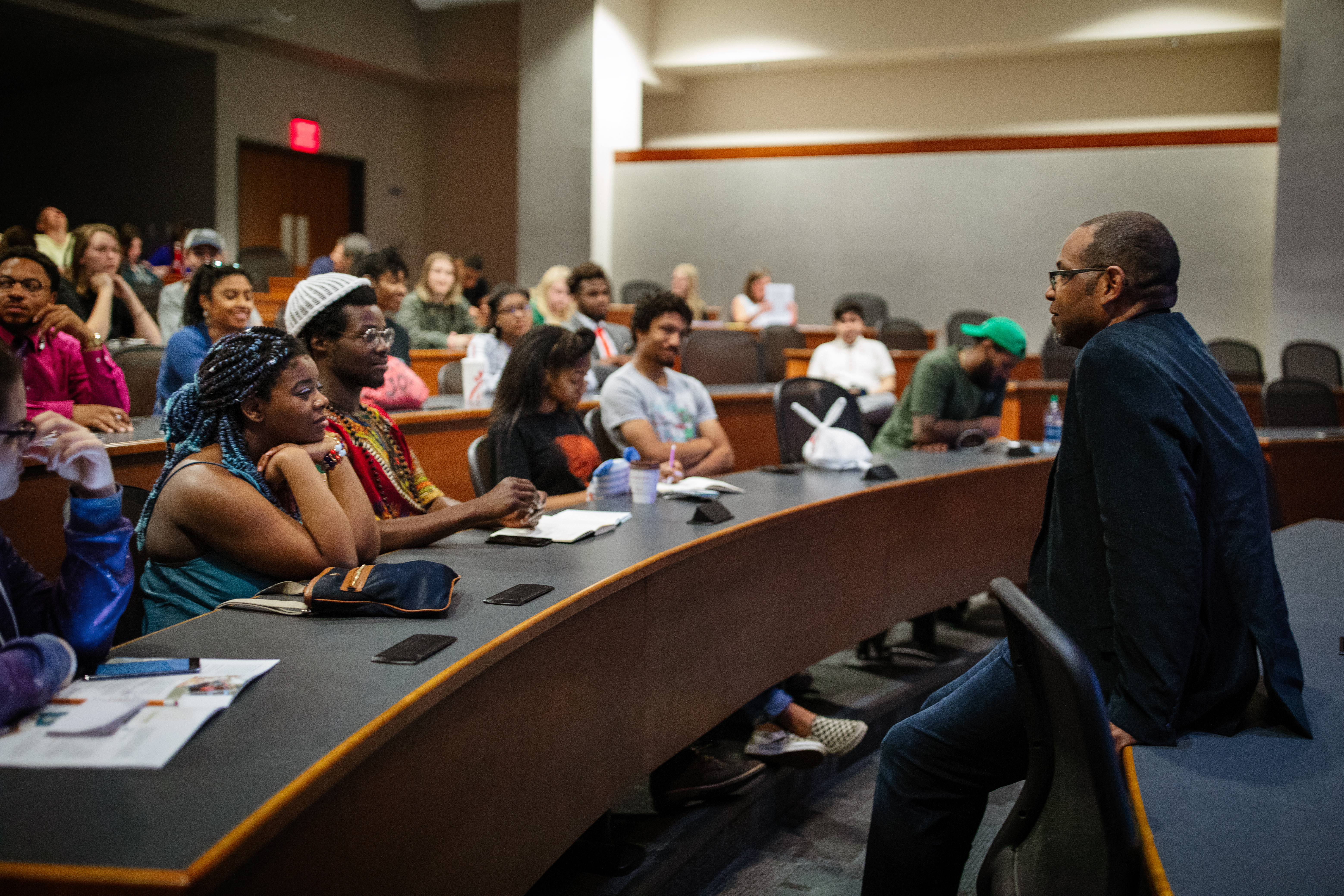 National Audubon board member Drew Lanham speaks with students from Rust College and the University of Mississippi. Mike Fernandez/Audubon