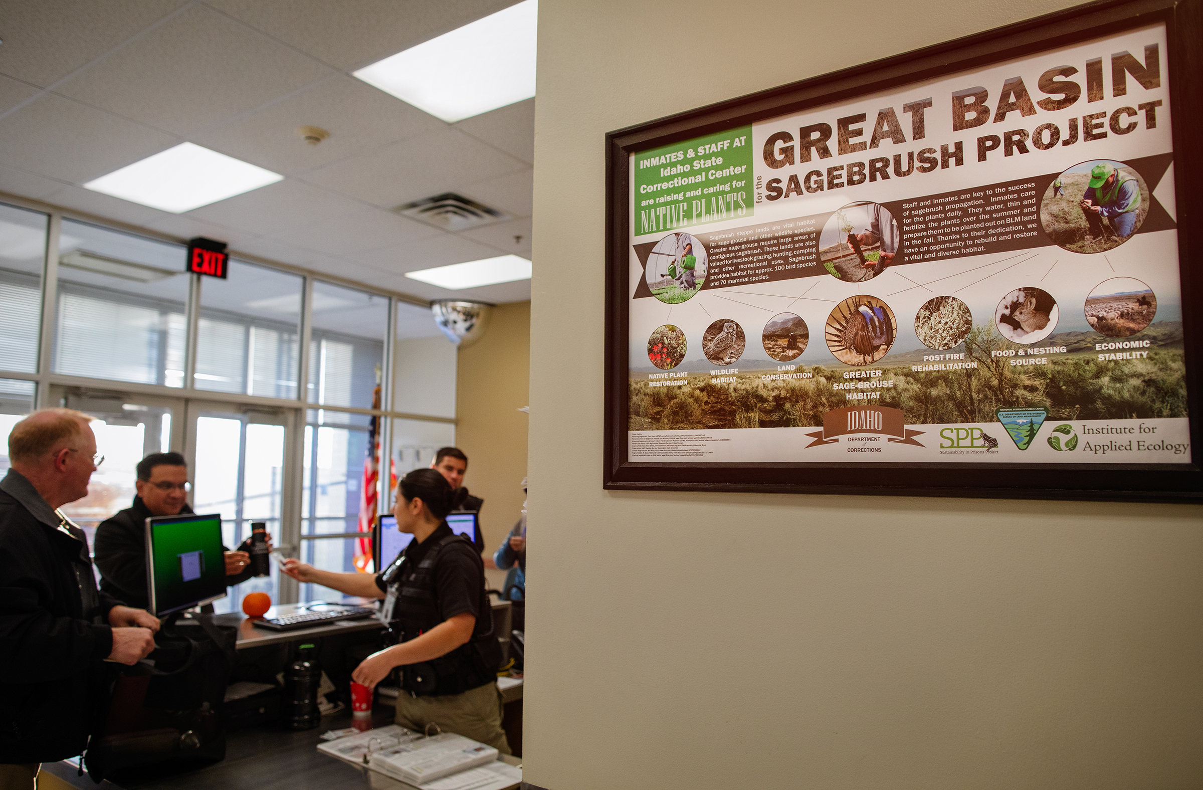 A sign just inside the Idaho State Correctional Center introduces staff and visitors to the sagebrush-growing effort. Mike Fernandez/Audubon