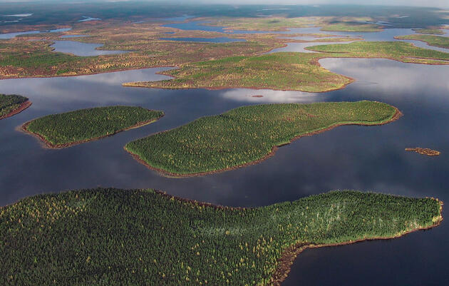 An aerial view of the Seal River Watershed. 