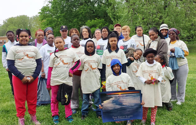 Faith in Place partners with congregations and conservation groups to organize habitat stewardship trips, such as this one with the St. Benedict The African East parish at Whistler Woods Forest Preserve, Illinois. Courtesy of Faith in Place