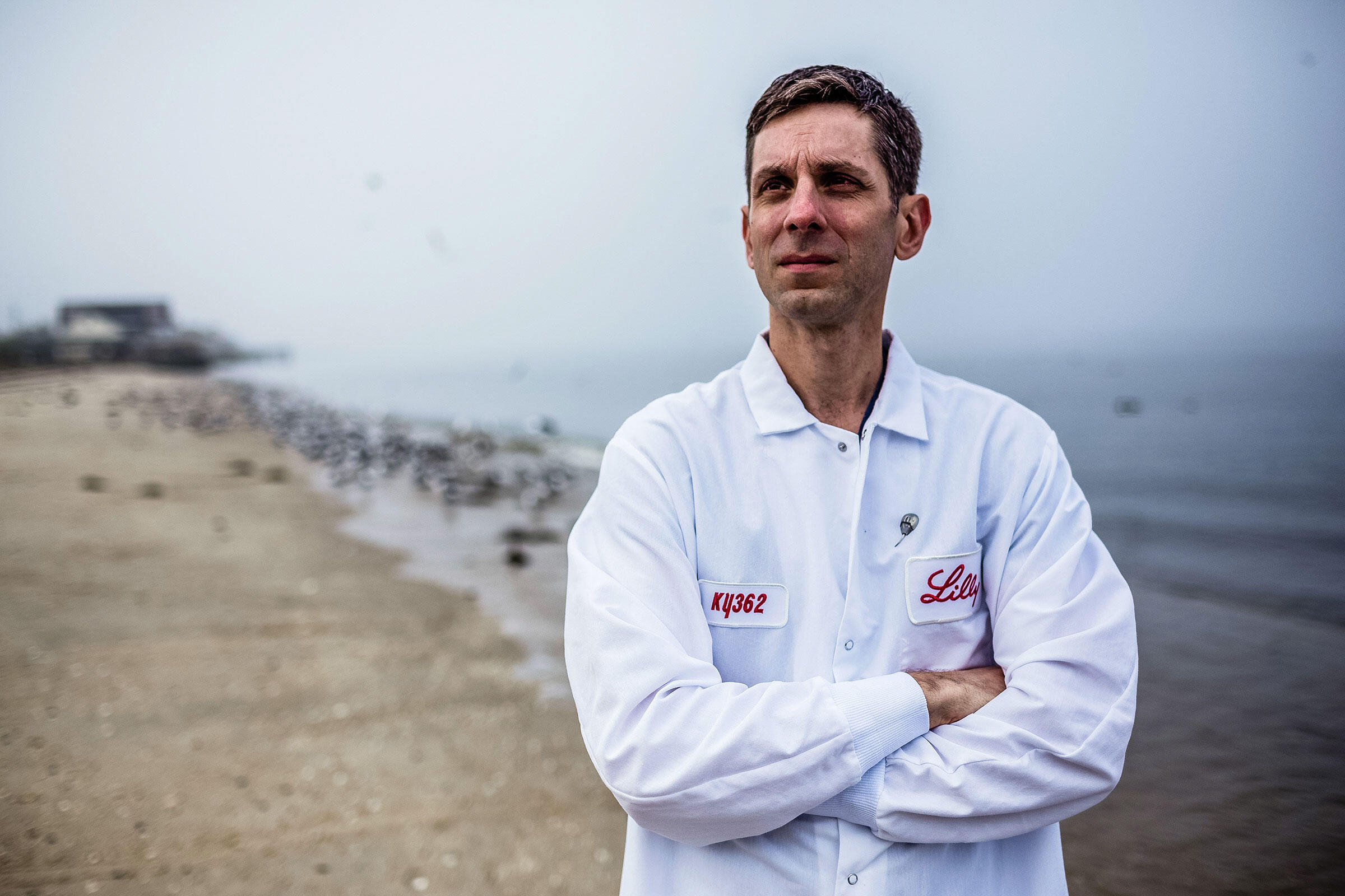 Jay Bolden, a senior biologist with pharma giant Eli Lilly, has spent the last five years proving a synthetic molecule works as well as horseshoe crab blood in a life-saving medical test. Timothy Fadek/Redux