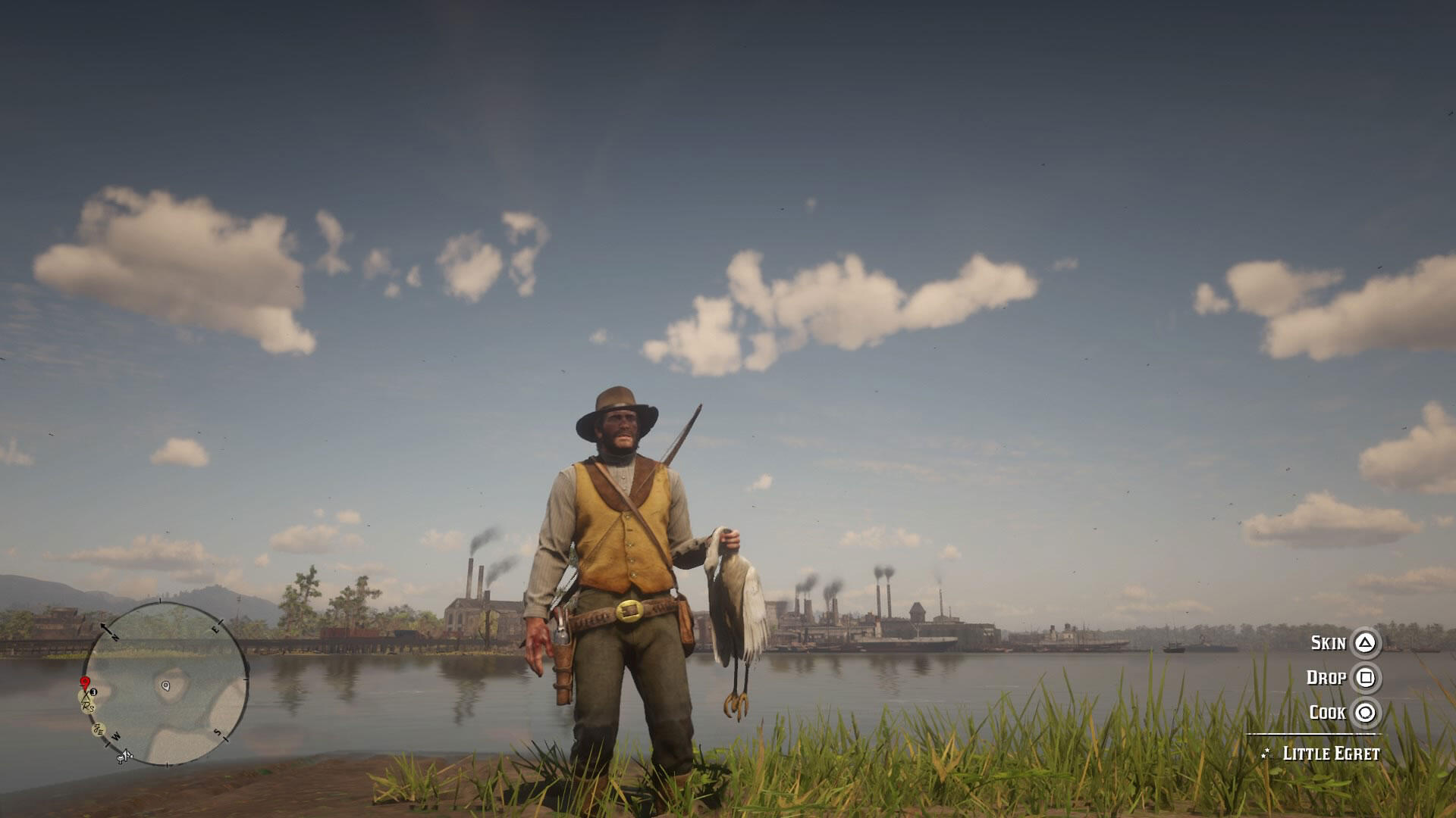 Arthur Morgan hunted a Little Egret. Image: Courtesy of Rockstar Games