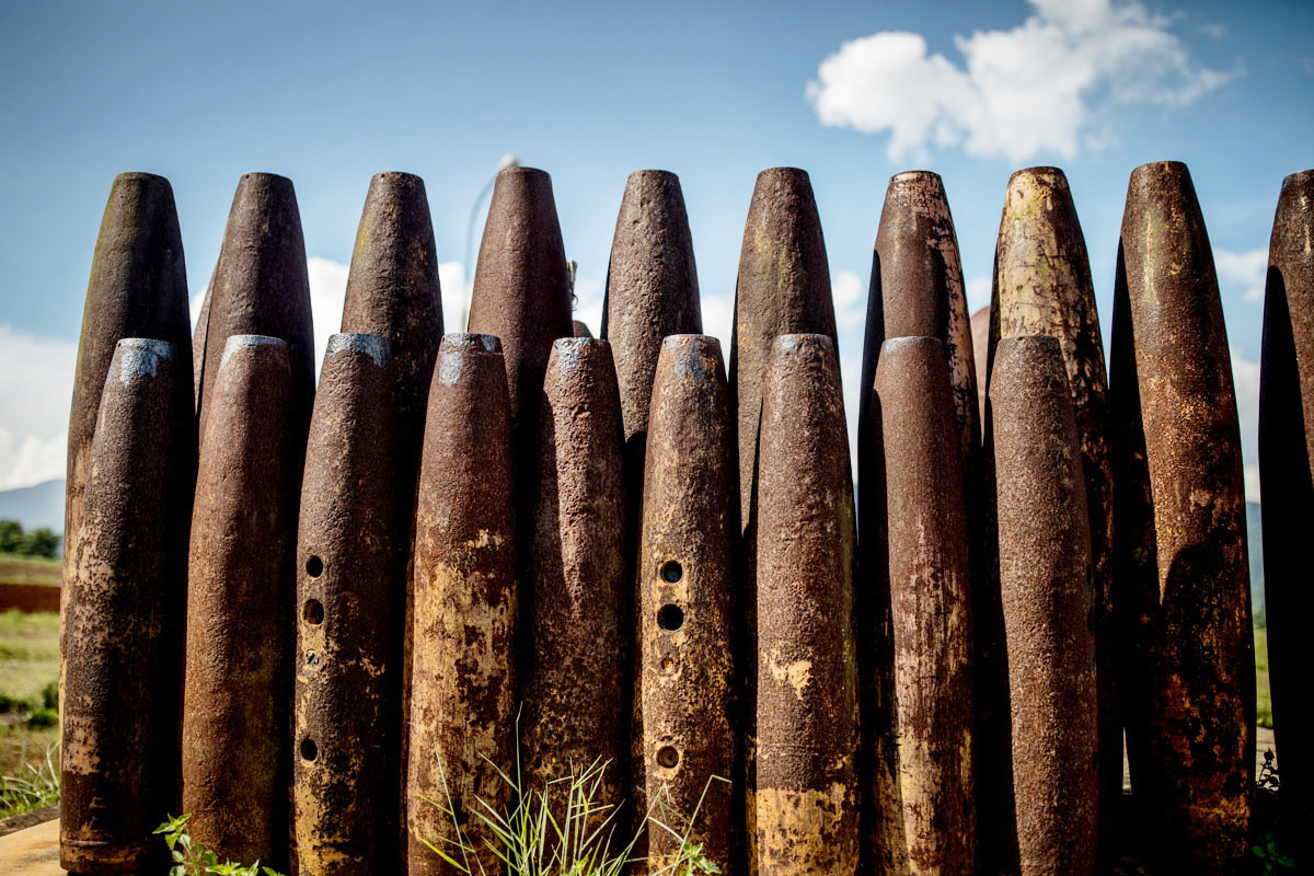 Naval shells fired from American ships offshore during the 1968 siege of the U.S. Marine base at Khe Sanh, on the edge of the demilitarized zone. Justin Mott