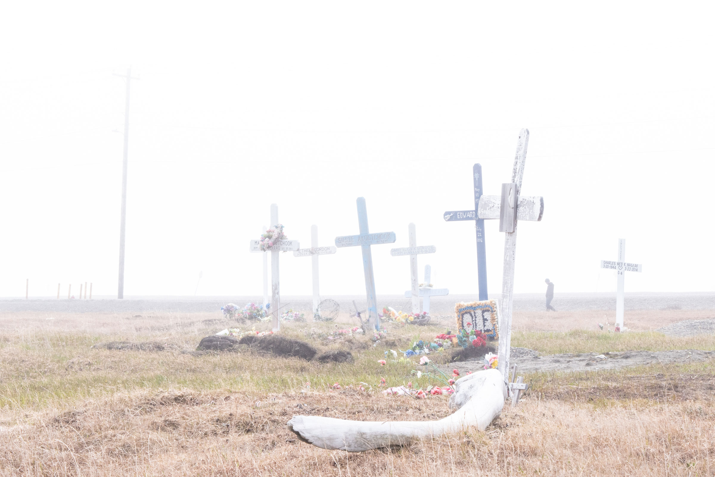A graveyard in the Inupiat community of Kaktovik. Peter Mather
