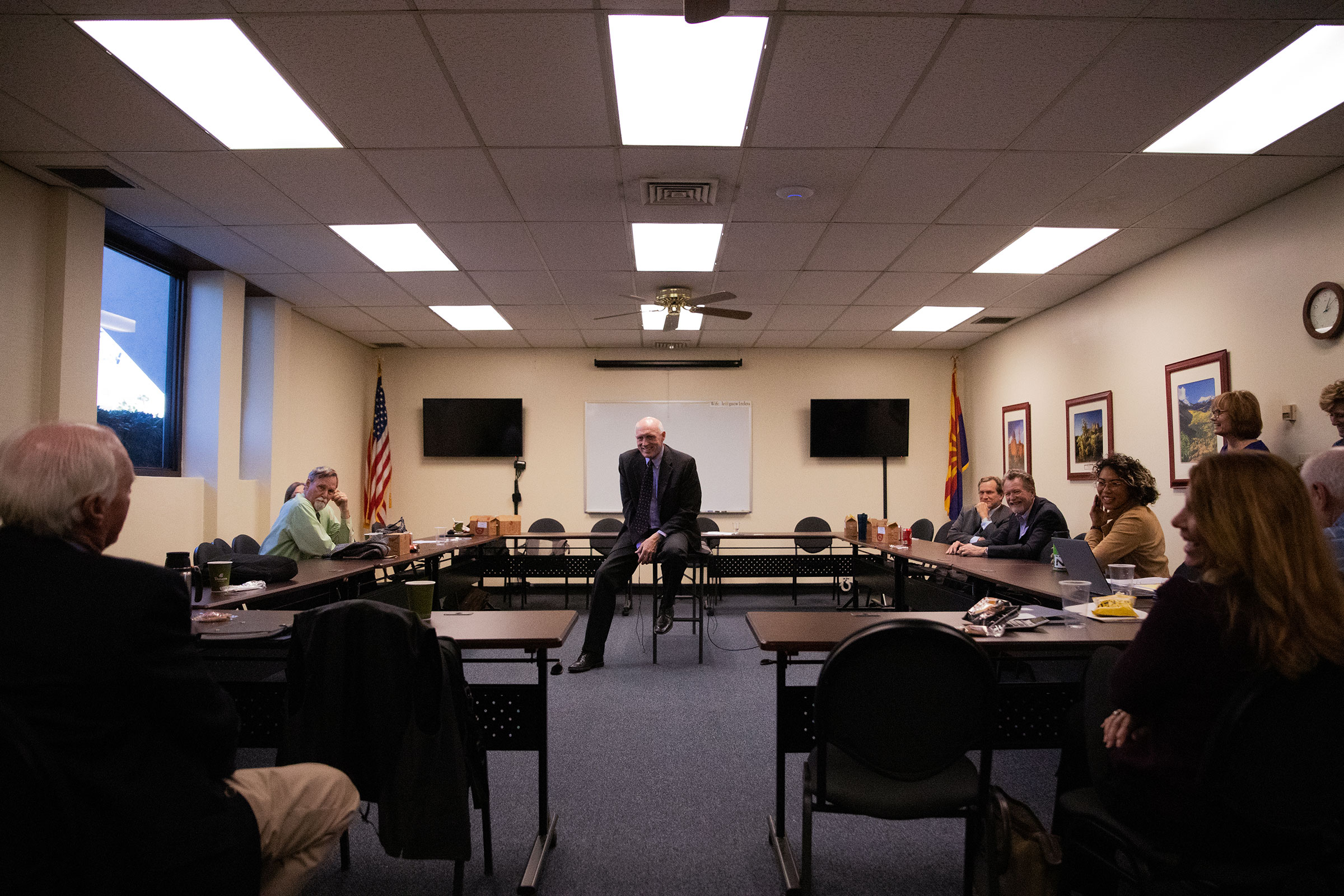 Rep. Russell Bowers addresses folks from the WRAN over lunch in the Arizona Leagues of City and Towns building on the legislative campus. Dominic Arenas/Audubon