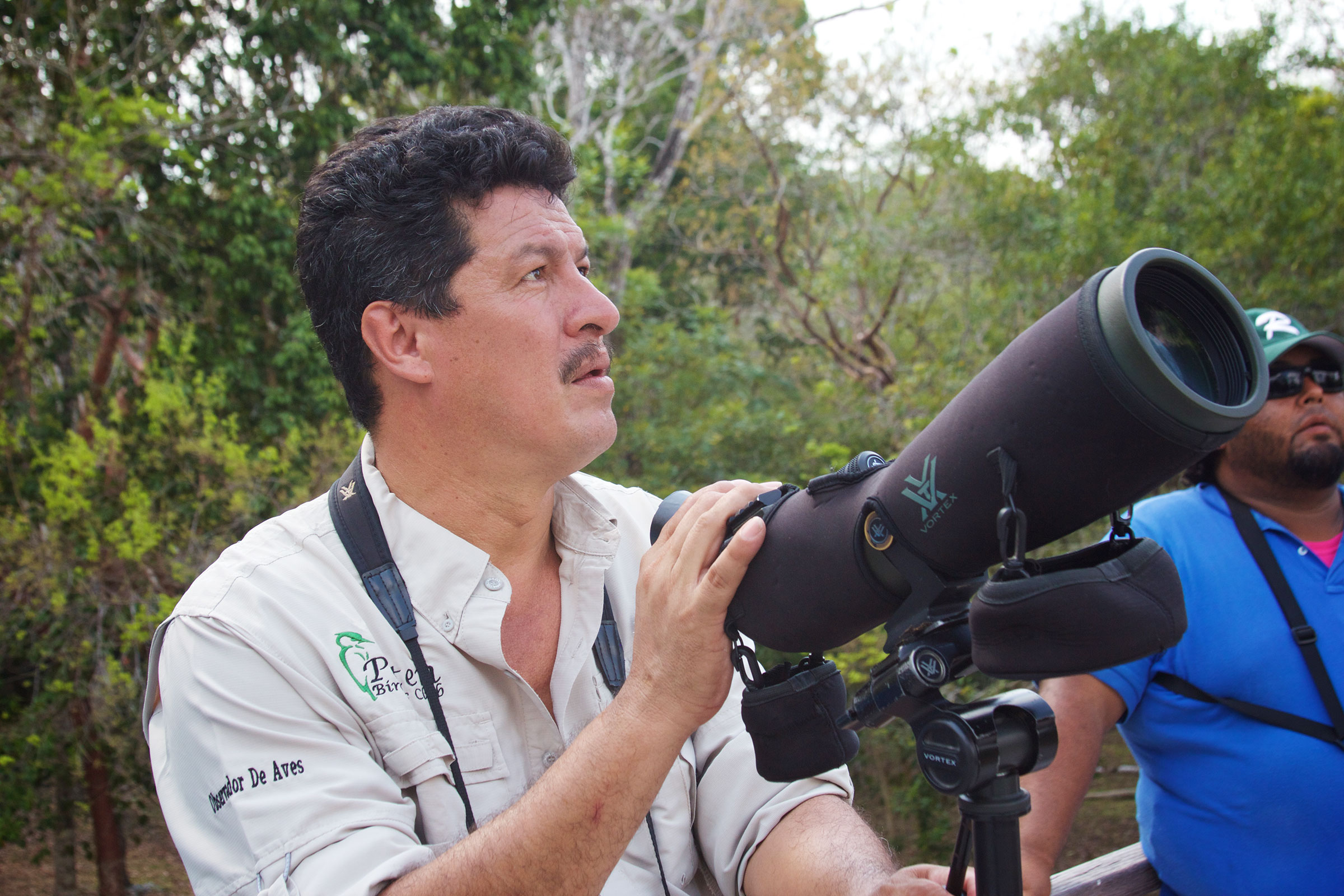 Marciál Córdoba, who coordinated the bird-guide training program in the Petén rregion, is a field coordinator for the Wildlife Conservation Society (WCS). Tom Clynes