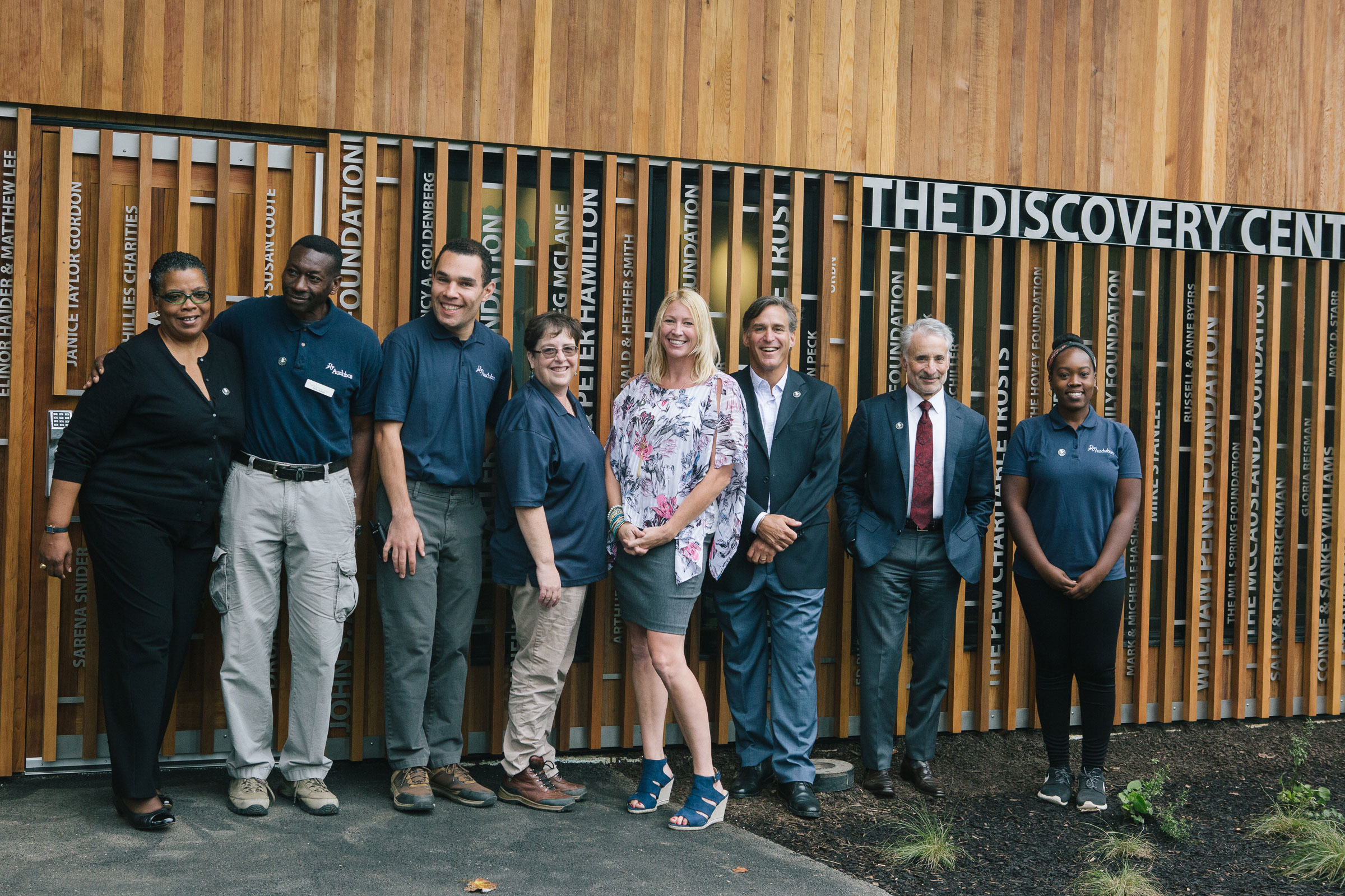 National Audubon Society and Audubon Pennsylvania teams celebrate the opening of The Discovery Center. Michelle Gustafson