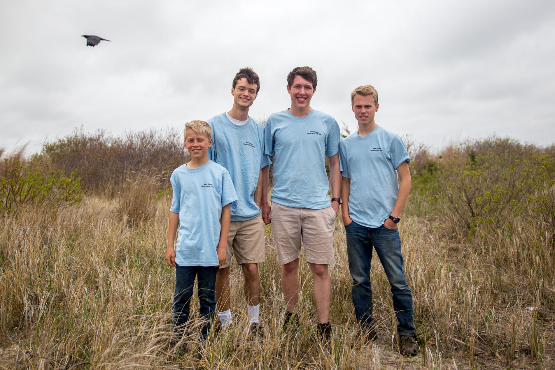 Marsh Gigglers: Jonathan Irons, Joshua Heiser, Patrick Newcombe, and Daniel Irons. Camilla Cerea/Audubon